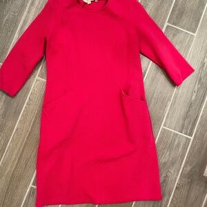 Boden Vibrant Pink Long Sleeve Dress